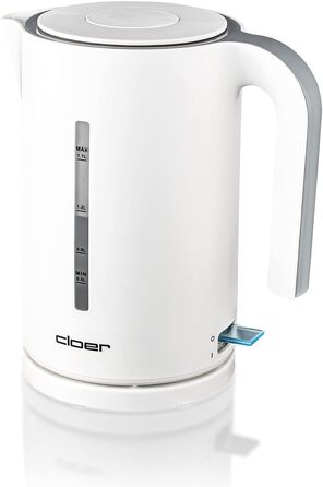 Електричний чайник Cloer 4111, 1.7 л, білий, 2200 Вт, з індикатором рівня води та захистом від сухого кипіння