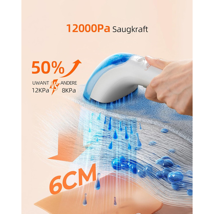 UWANT Теперішній пилосос для миття килимів, для диванів, килимів, м'яких меблів, мокрий/сухий пилосос з потужною потужністю всмоктування 12000Pa, 60dB, B100-s