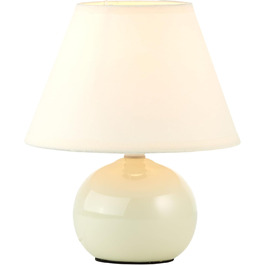 BRILLIANT Primo: Стильна настільна лампа з тканинним абажуром – для спальні, вітальні та приліжкові зони – E14, оранжевий/бежево-коричневий