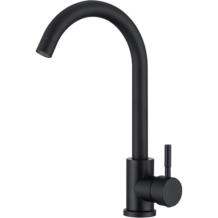 Кран кухонний HOMELODY чорного кольору, 360° поворотний, з високим виливом, з нержавіючої сталі, одноlever, G3/8 з'єднання