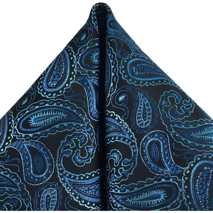 Краватка чоловіча GASSANI Paisley 7 см, набір 3 шт (чорно-синій, темно-синій, петролевий, небесно-блакитний)