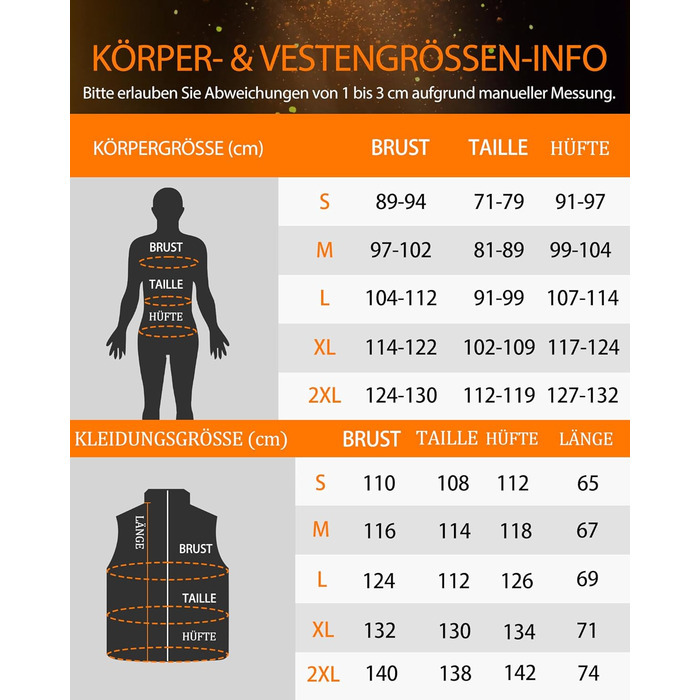 Електрична гріюча жилетка для чоловіків з акумулятором 20000mAh, 8 зон нагріву та 3 рівня температури, для активного відпочинку, чорна