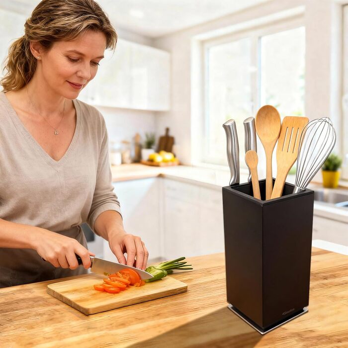 Набір кухонних ножів 6 шт. з підставкою, дерев'яний брусок, набір кухонних ножів з точилкою, ніж шеф, саторі, ніж для хліба, ніж для фруктів, універсальний ніж