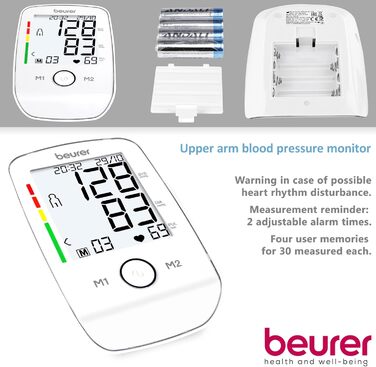 Тонометр Beurer BM 45 для вимірювання артеріального тиску на плечі, білий