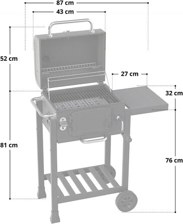 Гриль-вагон TAINO HERO Set Smoker, комбінований: вугілля, газ, з кришкою та чохлом