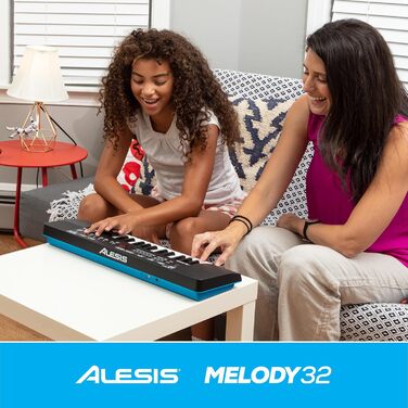 Alesis Melody 54 - Портативна клавіатура з 54 клавішами, вбудованими динаміками, 300 звуками, 300 ритмами, 40 демо-піснями, навчальними інструментами, мікрофоном та підставкою для нот (32 клавіші)