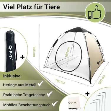 Клітка-забіг для цуценят та котів Outdoor, клітка-забіг XXL для собак та котів, розбірний захист від сонця, Pop-up система