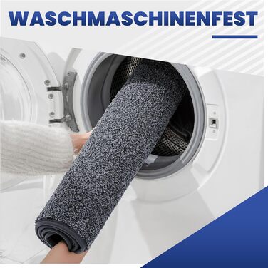 Килимок для входу Mibao SoftStep Luxus 60x90 см сірий - антиковзкий, вологопоглинаючий килимок для дому та коридору, машинне прання