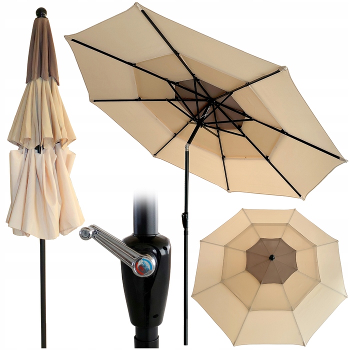 Класична садова парасолька Carruzzo, багатоколірна, 300 x 250 см