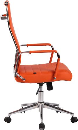 Офісний стілець Kolumbus з штучної шкіри, регульована висота, помаранчевий колір