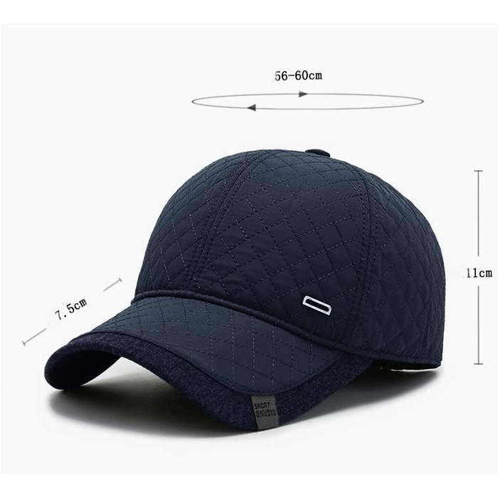 YAMEE Бейсболка чоловіча зимова зі складними навушниками, унісекс, синій (2125)