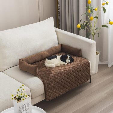 OKYUK Dog Beds Dog Cushions - Sofa Protector, Handcrafted Washable Dog Bed, Dog Cushion, Couch Cushion, Fluffy Dog Mat for Large, Medium & Small (Coffee, 75 × 75cm)