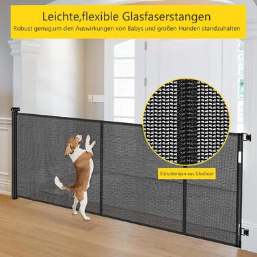 Захисний бар'єр для дитячих воріт, захист від падіння з драбини, 300 см, чорний