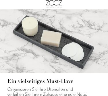 Набір для ванної кімнати ZCCZ 6 предметів: органайзер для зубних щіток, дозатор мила, мильниця, підставка для косметики та ватних паличок. Елегантний декор у мармуровій стилі, пісочний колір (чорний, 4 шт.)