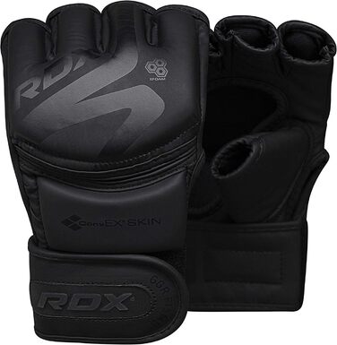 Боксерські рукавички RDX MMA чорні, професійні, шкіра Maya Hide, для тренувань, греплінгу, спарингу, кікбоксингу, муай-тай, боксу, чоловічі