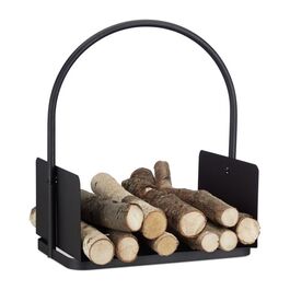 Relaxdays Firewood Basket, black