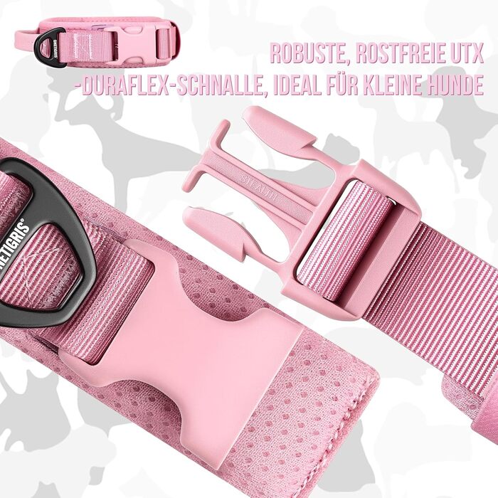 Нашийник для собак OneTigris, тактичний, XS (25-33 см), рожевий