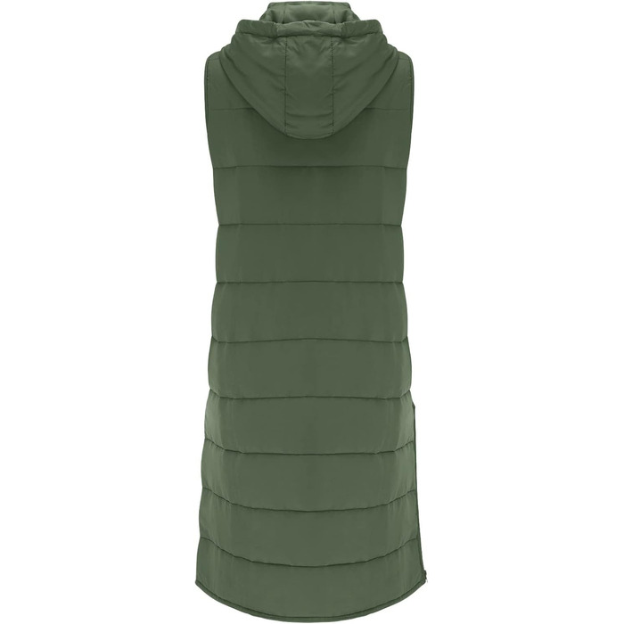 Жіноча стьобана жилетка Longweste з капюшоном, тепла зимова жилетка, м'який верх, зелений колір