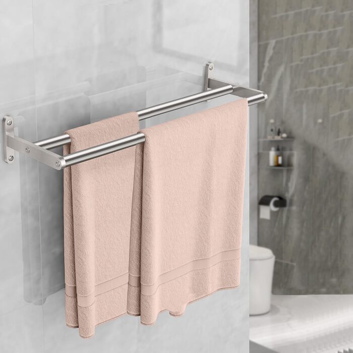 Тримач для рушників YUMORE, подвійний, 40 см, з нержавіючої сталі, для ванної кімнати та кухні, сріблястого кольору