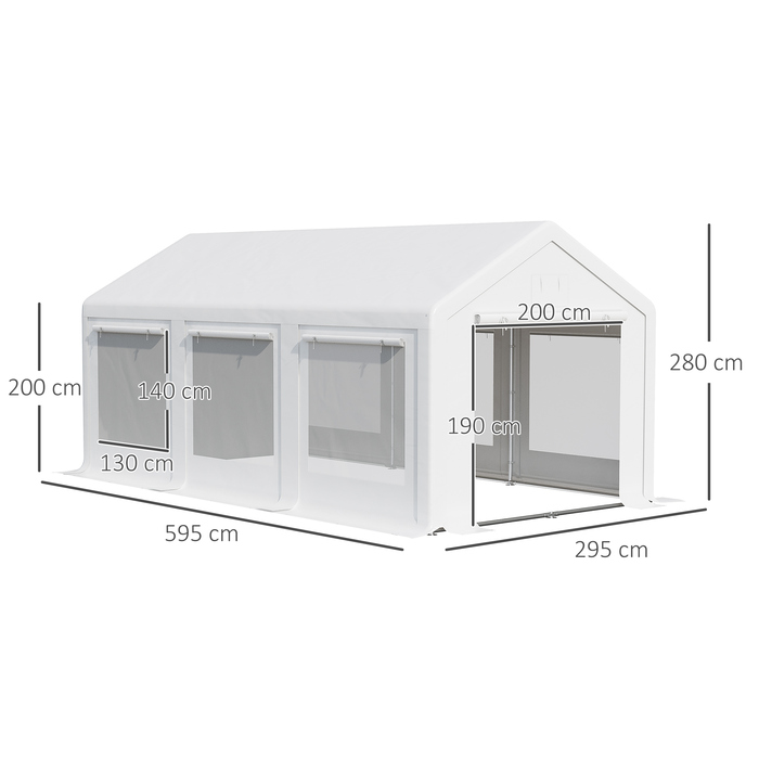 Outsunny Large Party Tent 6x3m with Removable Side Walls and Windows for Outdoor Events, Waterproof and Sturdy