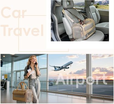 Транспортна переноска для собак та котів, Khaki M: водонепроникна, з антиковзною підкладкою та захистом від вітру