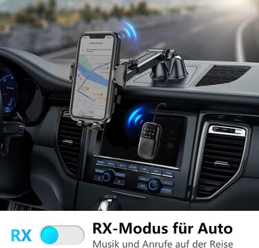 Bluetooth 5.4 адаптер 2-в-1 (передавач та приймач) з aptX Low Latency, 3.5 мм jack, для навушників, ТБ, авто та літака, чорний