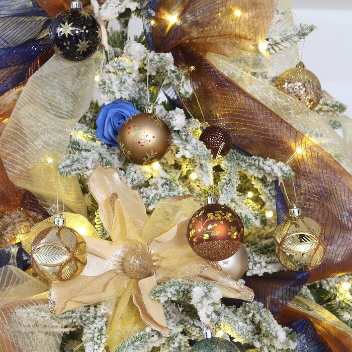 Набір прикрас для ялинки Sea Team: кульки та орнаменти, 30 шт., 60 мм, червоний та білий