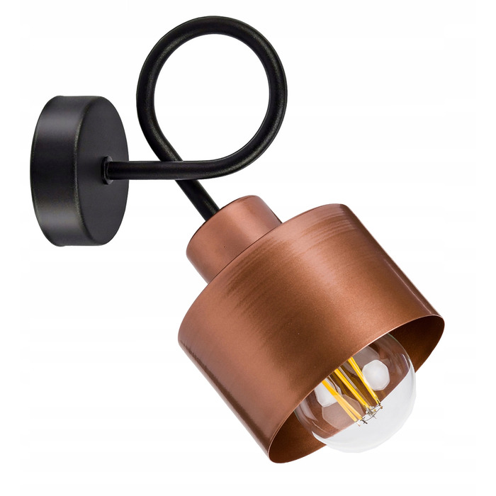 Настінний світильник-бра E27 у стилі лофт, металевий, мідний