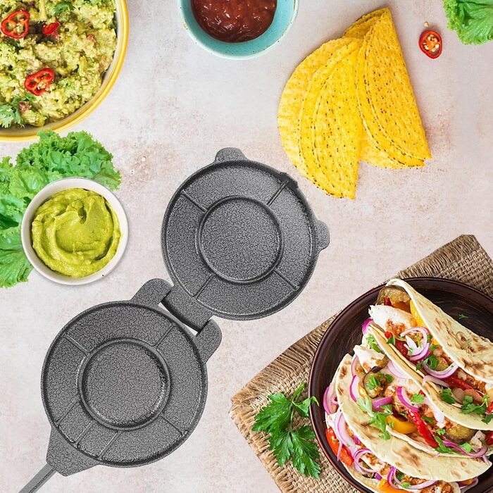 Пресс для тортилій та роті, 16.5 см, алюмінієвий, для тортилій, роті, кесадільї, бурріто, емпінад, з ручним притисканням