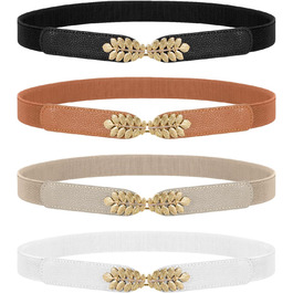 Еластичний пояс для жінок WERFORU: широкий, вінтажний, для суконь, чорний, білий, коричневий, бежевий, обхват талії 82-99 см