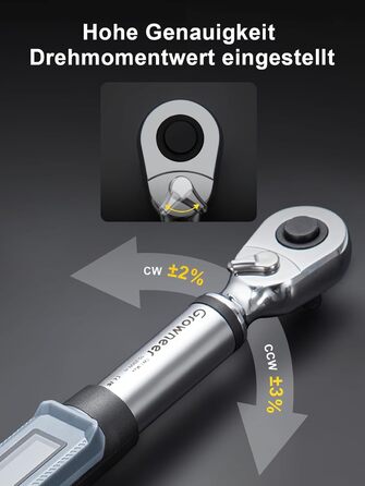 Цифровий шуруповерт з моментом, 2.66-53.1 in-lbs/ 1/4'' Drive, з моментом, для електриків з сигналом та LED-дисплеєм, 27 в 1 (10-200 Нм)