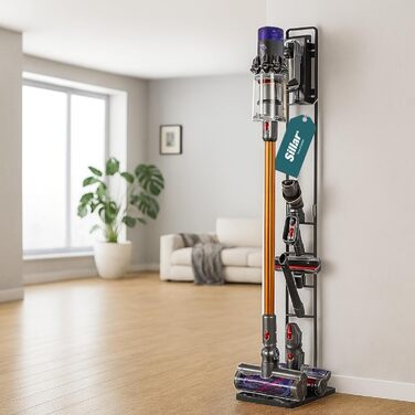 Стійка для бездротового пилососа Dyson V6/V7/V8/V10/V11/V12/V15/Gen5detect Slim металева, на підлогу, без свердління, з тримачем для аксесуарів