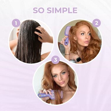 Щітка для волосся FHI Heat UNbrush: безболісне розчісування для всіх типів волосся, сухих та мокрих. DuoFlex-щітинки, антистатичні, легка, з вентиляцією. Колір: блакитний (лавандовий, темно-фіолетовий)