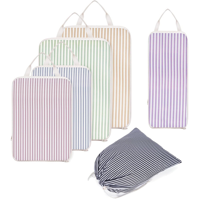 Набір органайзерів для валізи Narwey (6 шт.) - компресійні кубики для подорожей, рюкзаки, валіза, рюкзак, набір для пакування