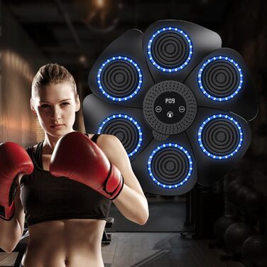 Музична бокс-машина з Bluetooth, 9 режимів швидкості та лічильником для дорослих та дітей, чорний колір + рукавички