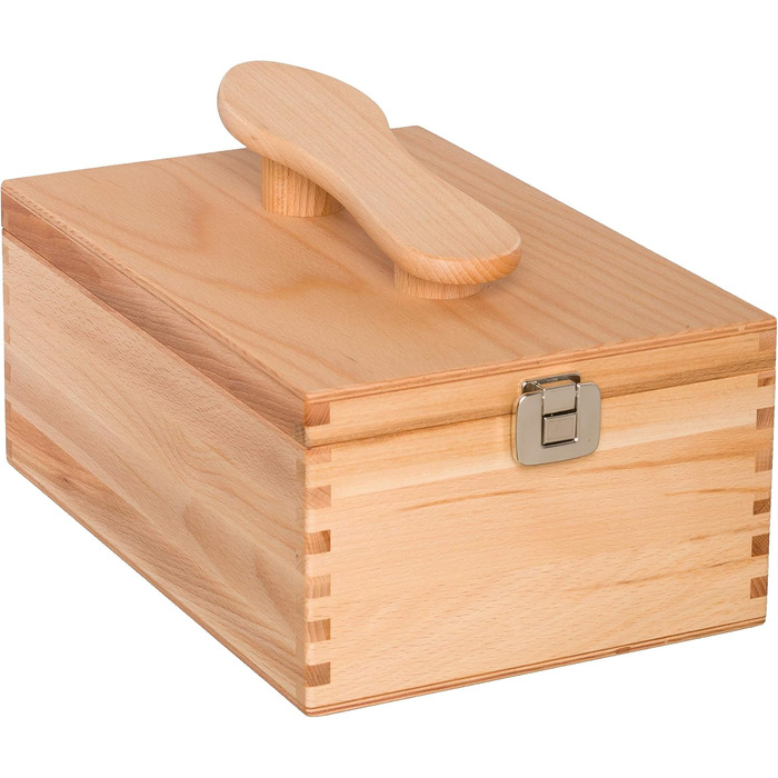 Redecker shoe polish box with a hinged lid made of beechwood