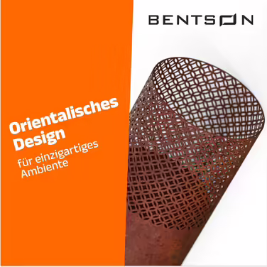 BENTSON Torch Lamp Posts Set of 2 | Decorative Post for the Garden in Rust Industrial Design | Torch for Outdoors and Indoors | Lantern Included with Candles | Oriental | 95cm + 75cm