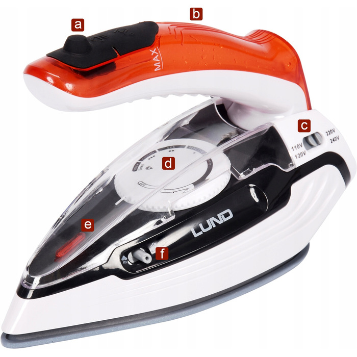 Дорожня праска 1100 Вт, складана, з керамічною підошвою та 3 режимами прасування