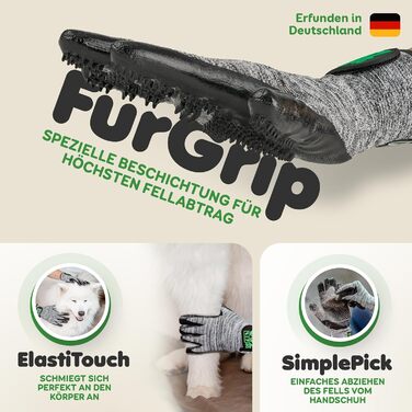 Рукавичка для грумінгу тварин DR Zoo (1 шт, M) - для котів, собак, коней - рукавичка для видалення шерсті, щітка-рукавичка