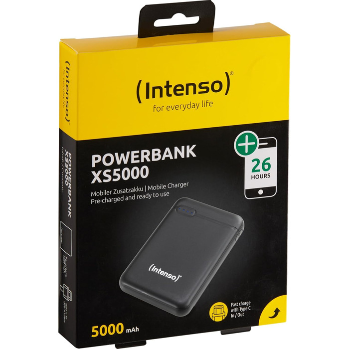 Powerbank Intenso Powerbank XS 5000mAh чорний – зовнішній акумулятор для смартфона, планшета, MP3-плеєра, цифрової камери