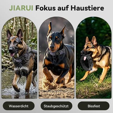 Тактичне об'ємне нашийник для собак з ручкою, водонепроникний Airtag нашийник, товстий регульований нашийник для собак з м'якою підкладкою, металева застібка для середніх та великих собак (L(18'-23')), L(18'-23'), (Чорний, XL(24'-28'))