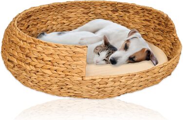 Dog bed, cat bed, Opal Water Hyacinth, Natural, Size 5 (Ø 83 cm) (Size 4)