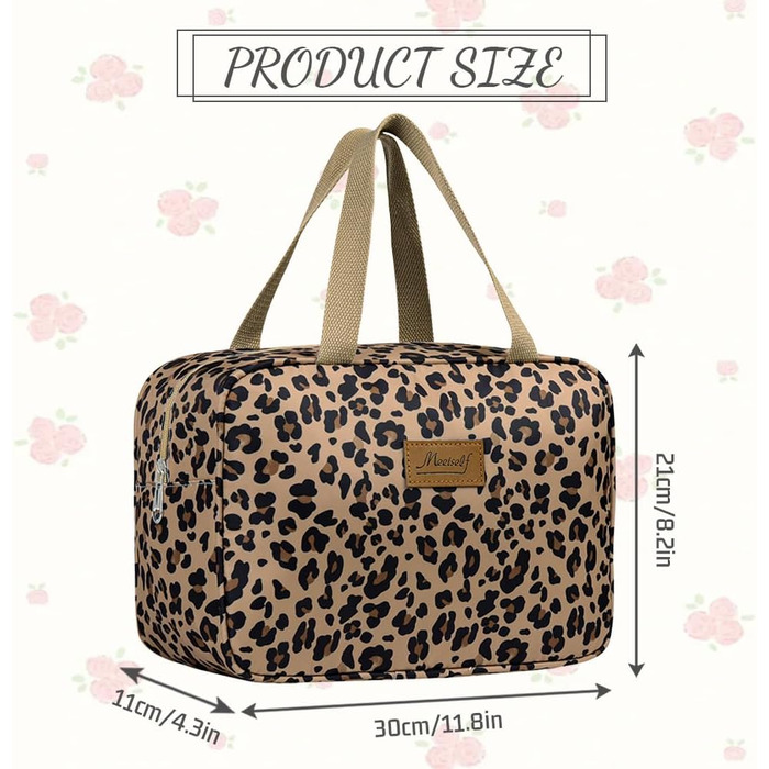 Сумка для туалетних аксесуарів велика, дорожня косметичка, органайзер для макіяжу, сумка для косметики з ручкою для жінок та чоловіків, #9, леопардовий принт
