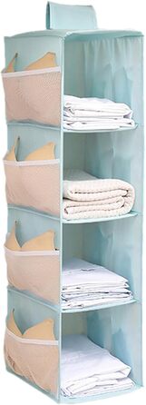 Настінна вішалка-органайзер для одягу з 4 відділеннями, складана, з кишенями, для дому, кемпінгу, у подорожі