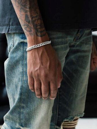 Чоловіча ланцюжок-панцир Miami Bestyle з подарунковою коробкою, 5/7/9/12.5 мм, 19/21/23 см, золото/чорний