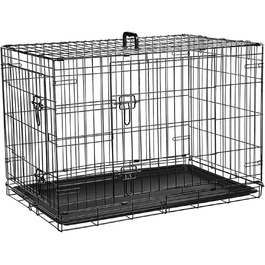 Клітка для собак Ribelli Hundetransportbox: металева, складна, чорна, до 43 кг (XL 91x64x58 см)