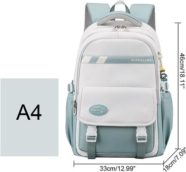Сумка для книг SellerFun для підлітків, дівчаток, на школу, роботу, подорожі та спорт (27 літрів, сіро-блакитна)