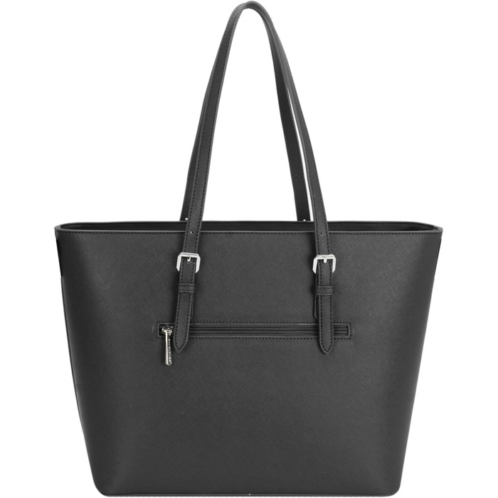 Сумка жіноча David Jones Shopper Tote Bag PU шкіра A4 для ноутбука, роботи, навчання, подорожей - чорна