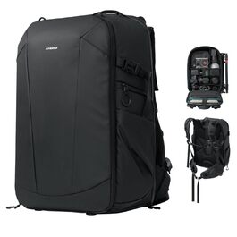 Чорний фоторюкзак AMBITFUL 25L+3L для DSLR/SLR/Mirrorless камер з відділенням для ноутбука та трипода (водонепроникний, ергономічний)