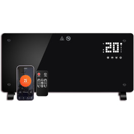 Конвектор DONYER POWER 2500W з Wi-Fi, чорний, настінний/підлоговий, таймер, пульт, 2.5 кВт